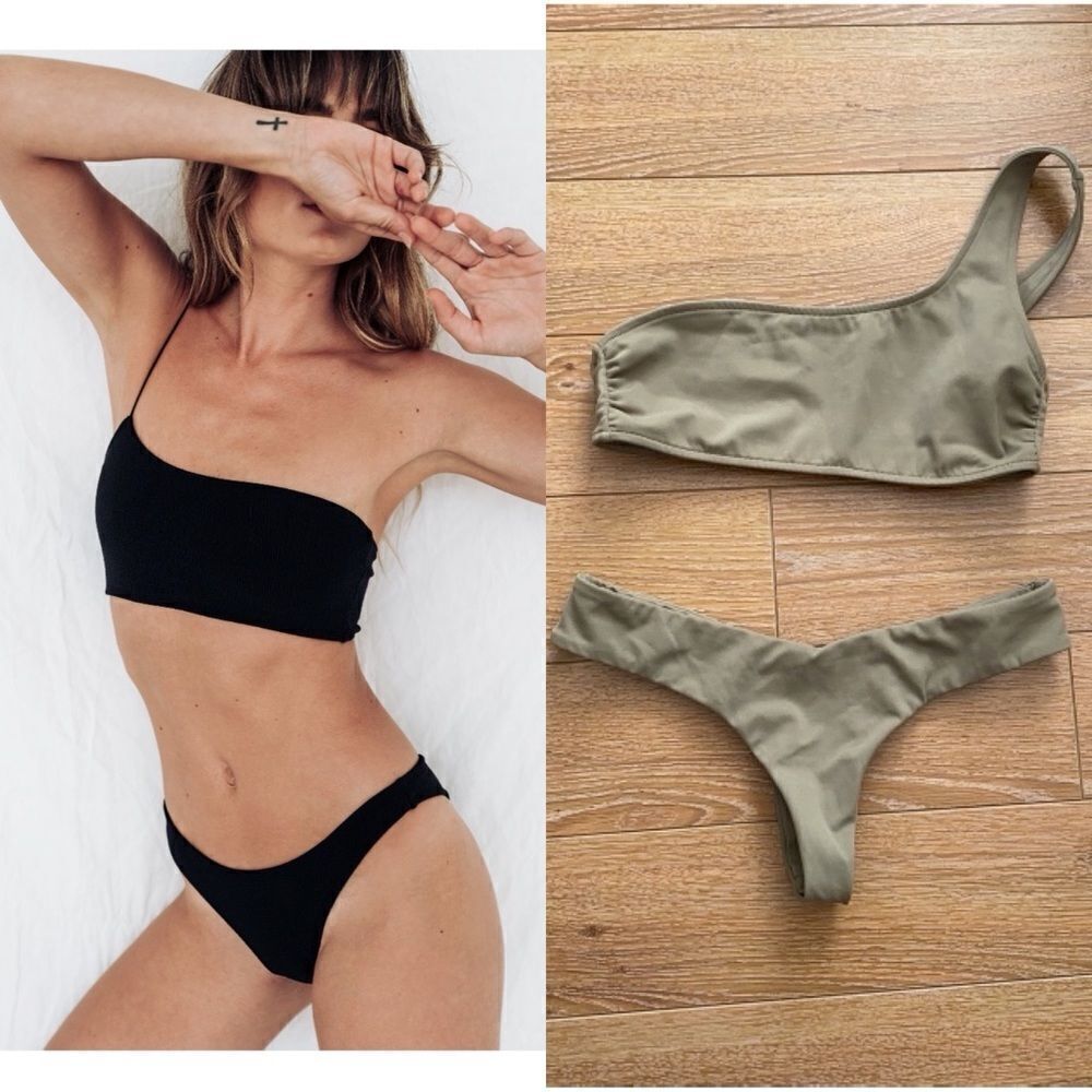 Wanderlust-one Strap Bikini Top & Minimal Bikini